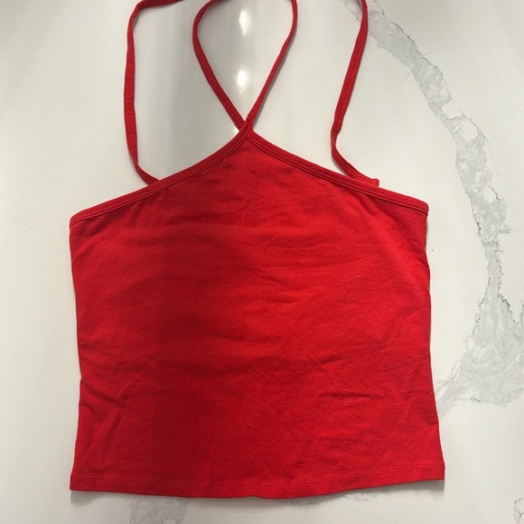 Hollister Tops - Hollister red cotton halter tie top